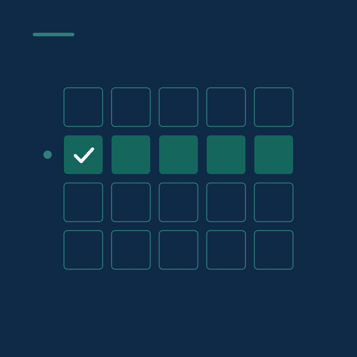 Abstract geometric graphic in Secvura navy and teal.
